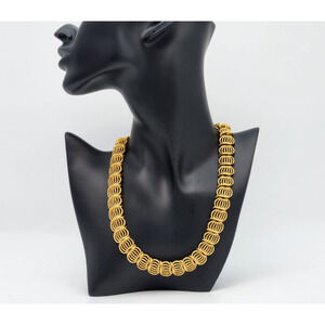 Vintage Gold tone Link Choker Neclace Adjustable